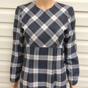 Vtg. Mod Plaid Flannel Dress